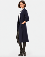 women's navy blue longline sweater knit cardigan
