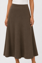 Solid Cotton Jersey A-Line Maxi Skirt