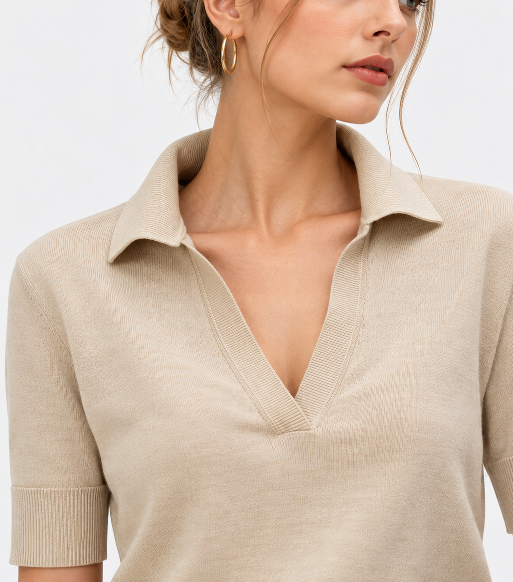 linen and cotton blend sweater for women