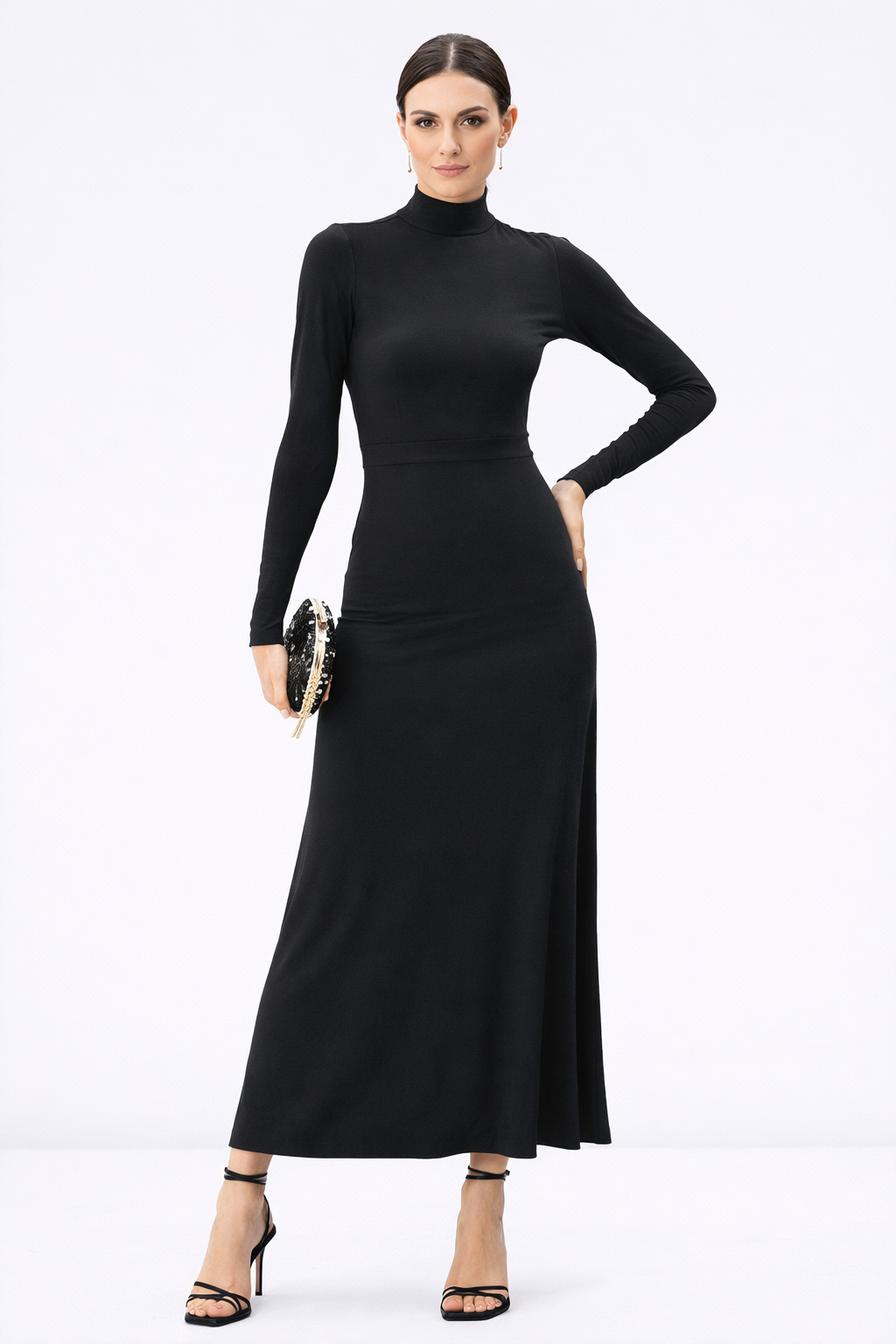 Jersey Knit Vented Sheath Dress