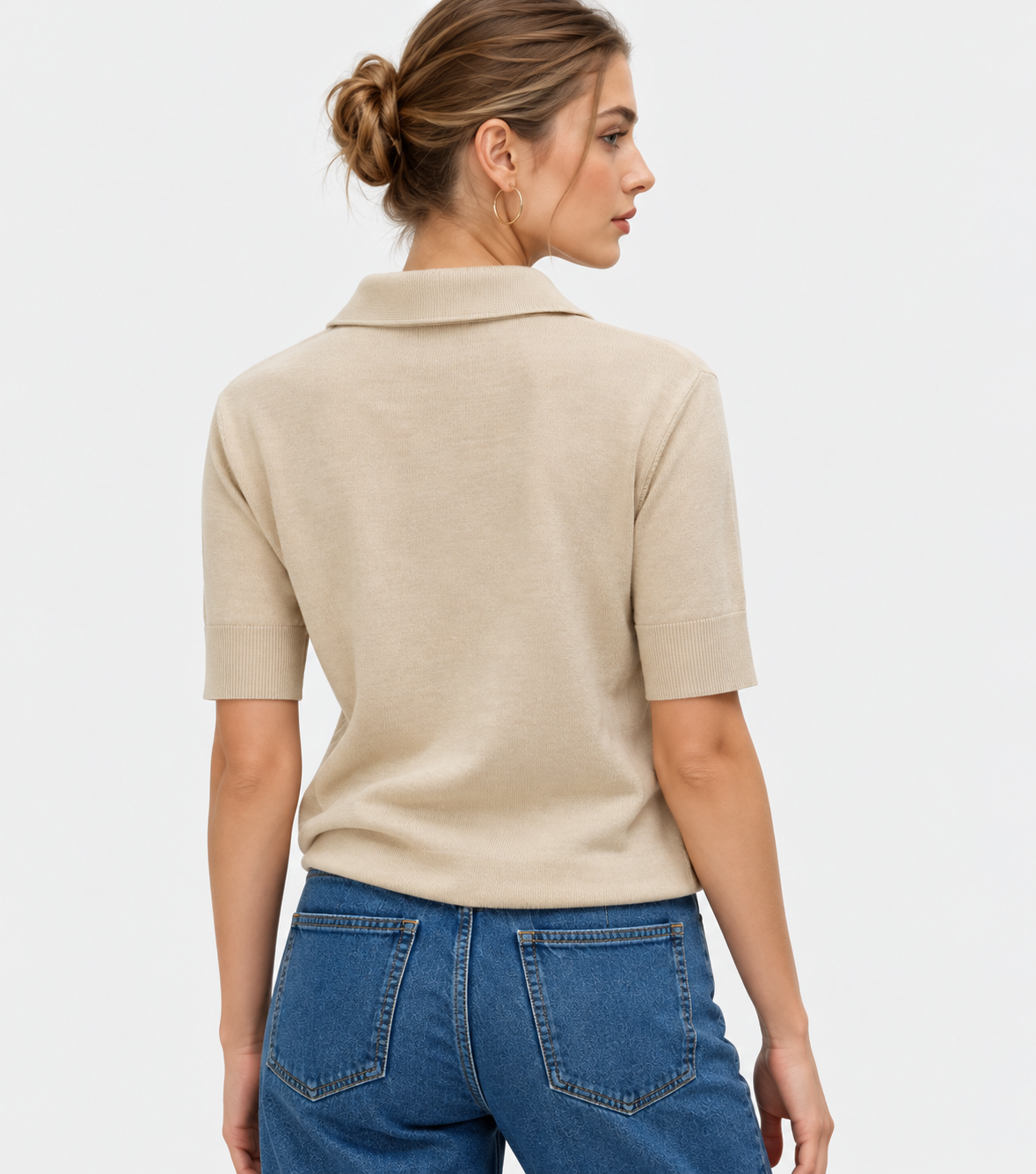 linen and cotton blend sweater for women
