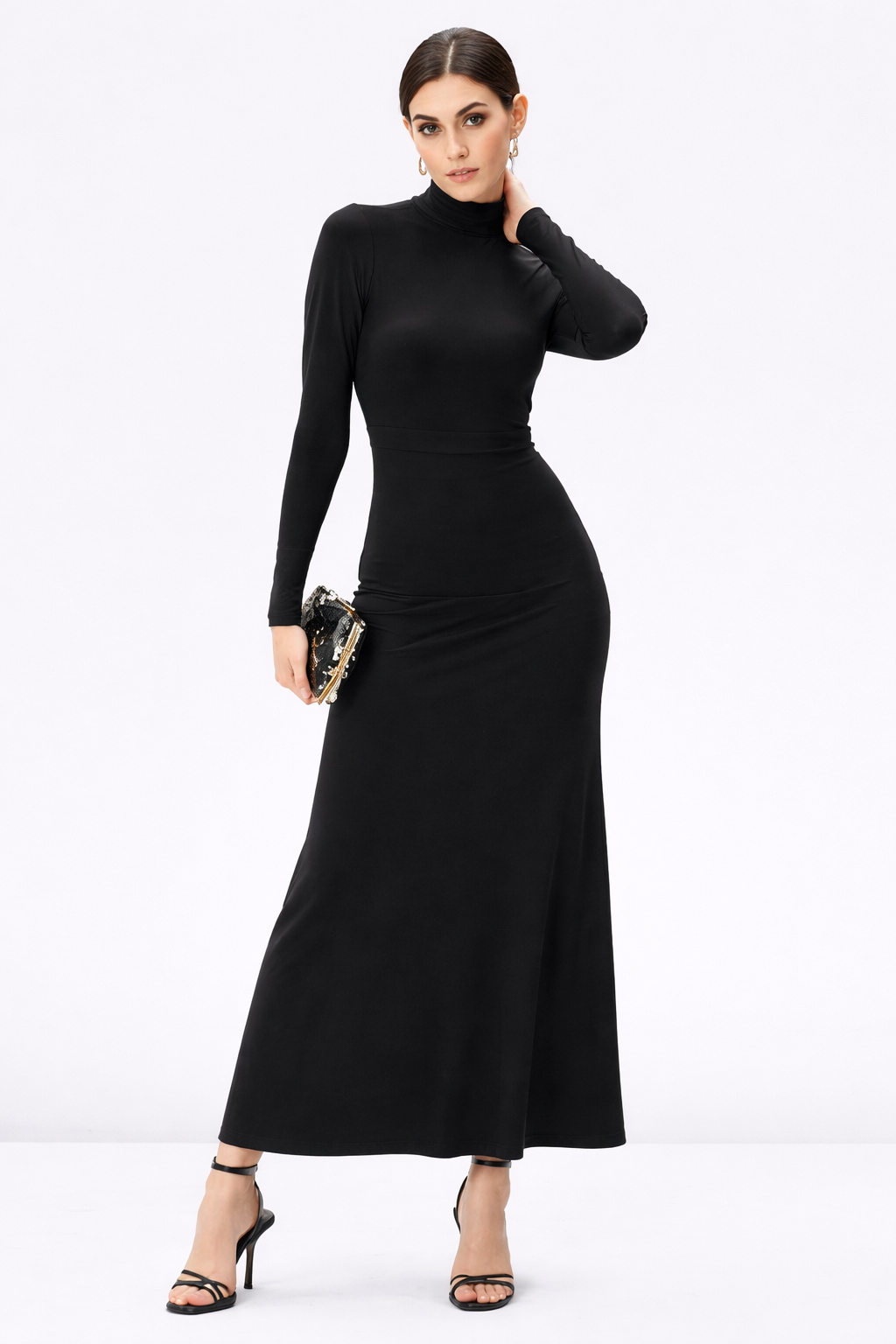 Jersey Knit Vented Sheath Dress