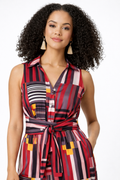 Abstract Print Sleeveless Wrap Jumpsuit