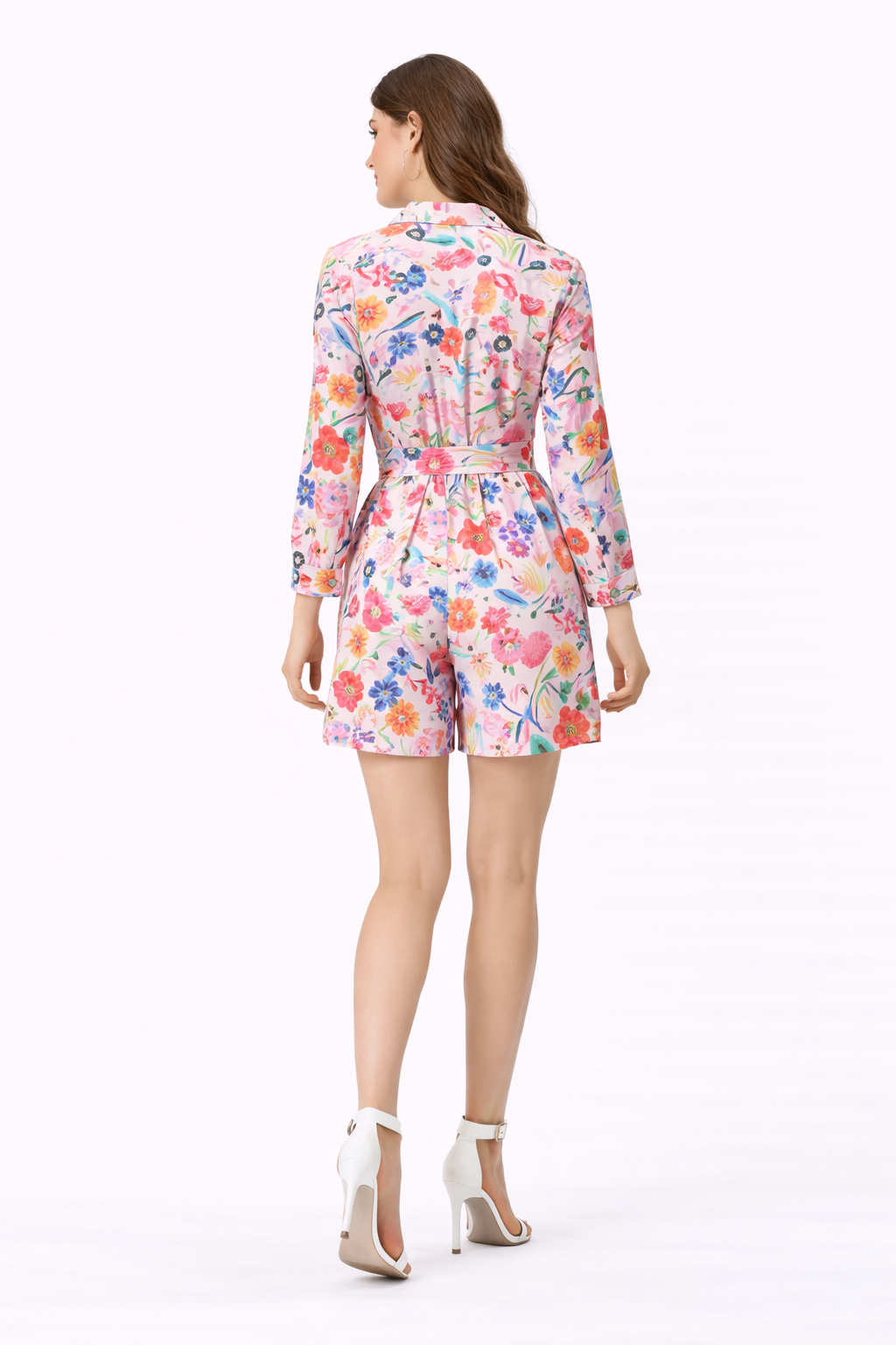 Floral Print Cotton Poplin Romper