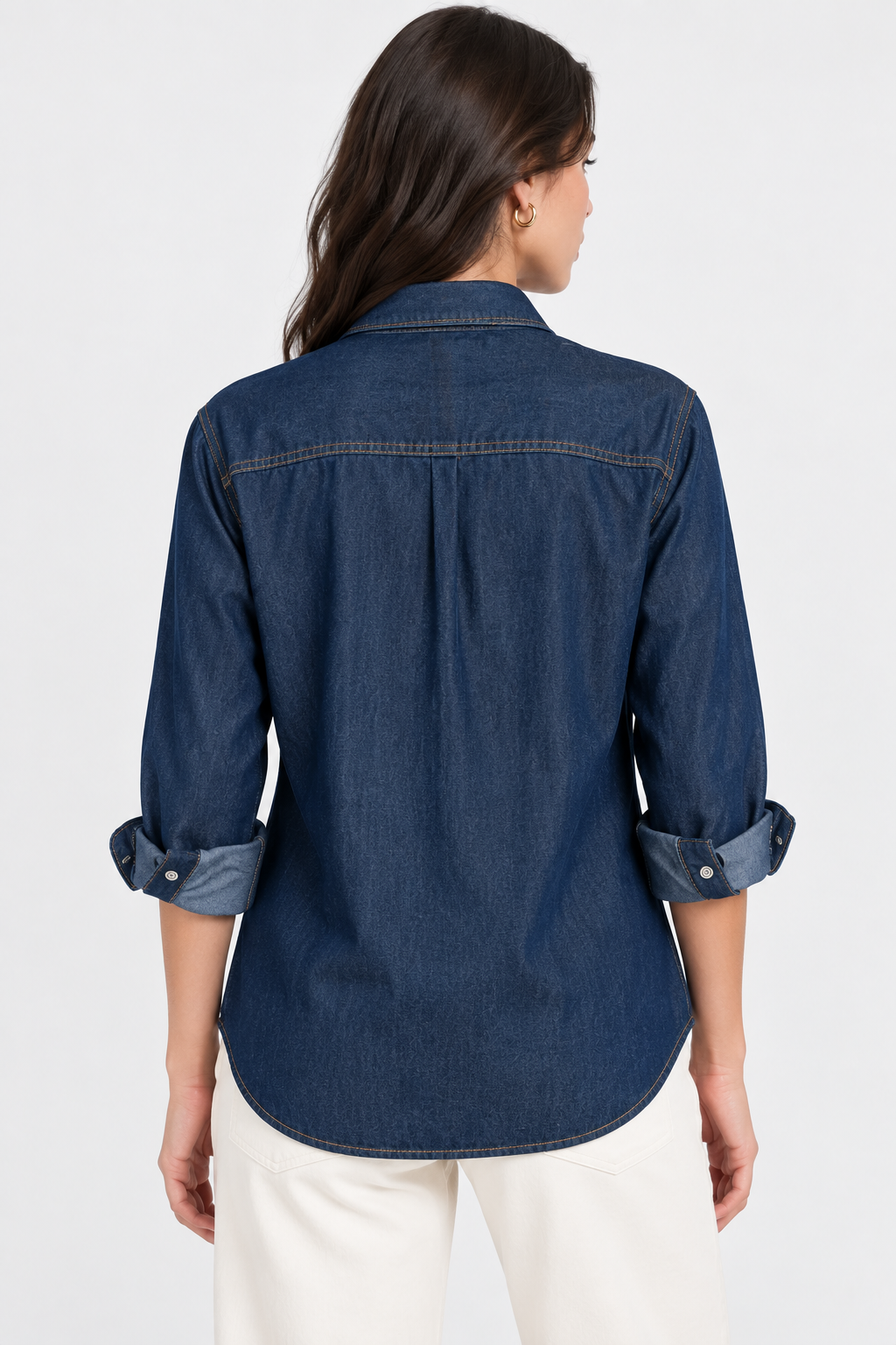 Women’s Dark Blue Denim Utility Shirt