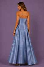 Powder Blue Dupioni Strapless Gown