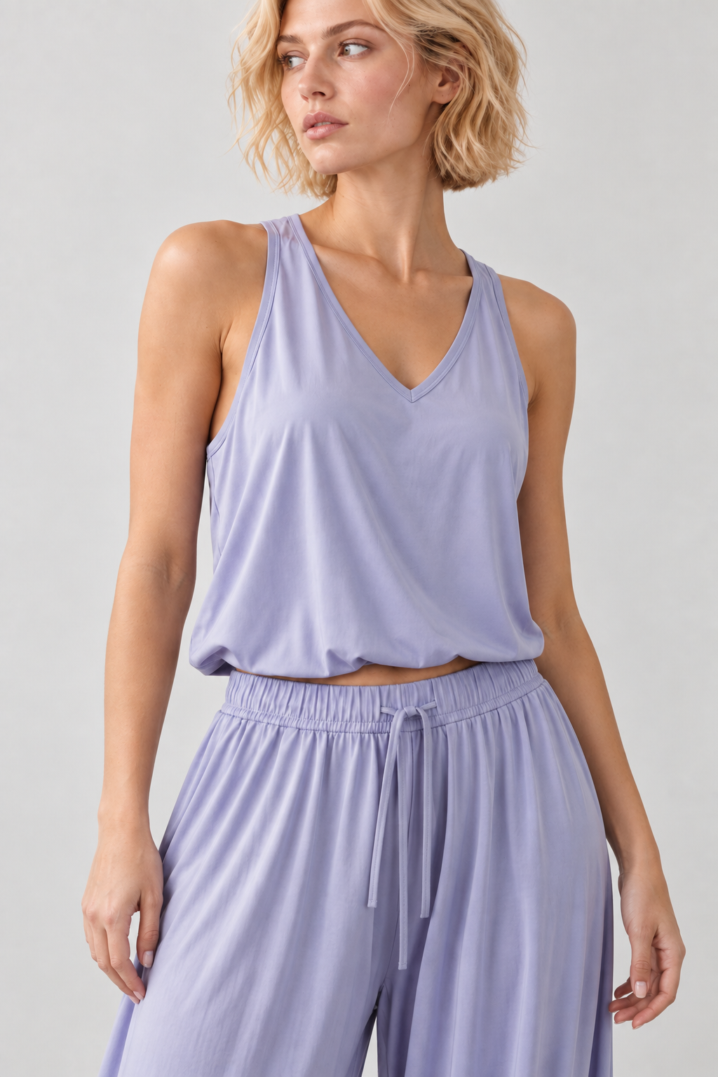 women's lavender modal sleeveless tank top
