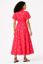 Floral Print Linen Cotton Wrap Dress