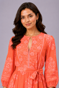 Floral Paisley Print Cotton Voile Ruffle Flounce Dress