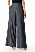 Cotton Chambray Palazzo Pants