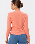 Peach Cotton Modal Wrap Sweater for Women