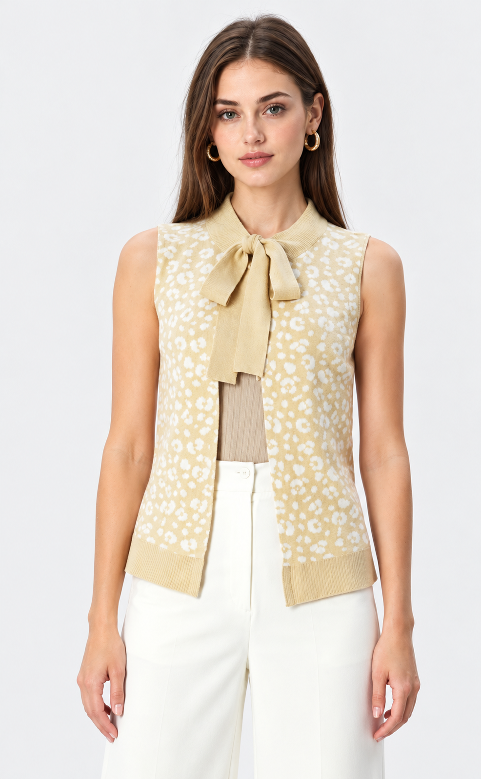 linen cotton jacquard knit cardigan for women