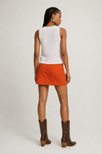 Orange Utility Mini Skirt