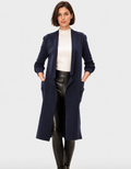 women's navy blue longline sweater knit cardigan