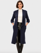 women's navy blue longline sweater knit cardigan