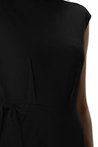 Nams-Ropa asymmetric sash-tie cotton jersey palazzo jumpsuit with wide-leg silhouette and soft drape, one-piece design.
