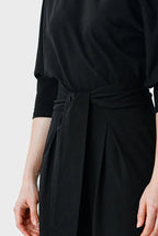 Nams-Ropa asymmetric shoulder cotton jersey palazzo jumpsuit with wide-leg design and soft drape, stylish one-piece outfit.