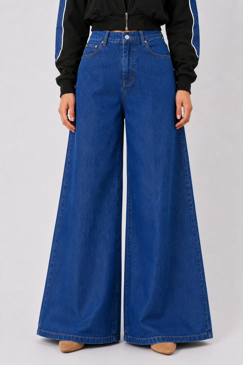 High Rise Wide Leg Denim Jeans