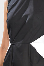 Colorblock Inset Cotton Poplin Dress