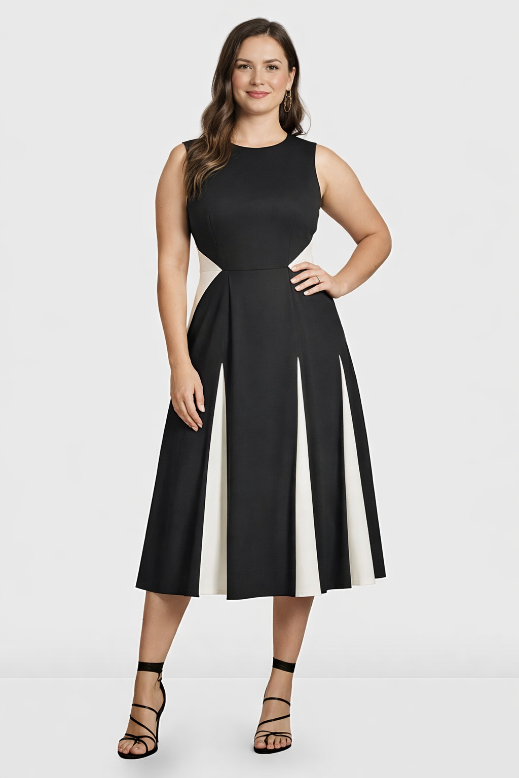 Colorblock Inset Cotton Poplin Dress