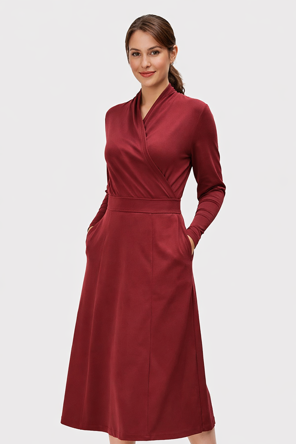 Cotton Jersey Surplice Dress
