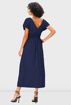 Cotton Poplin Smocked Waist Dress