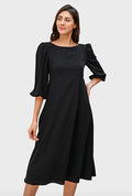 Empire Waist Jersey Crepe A-Line Dress