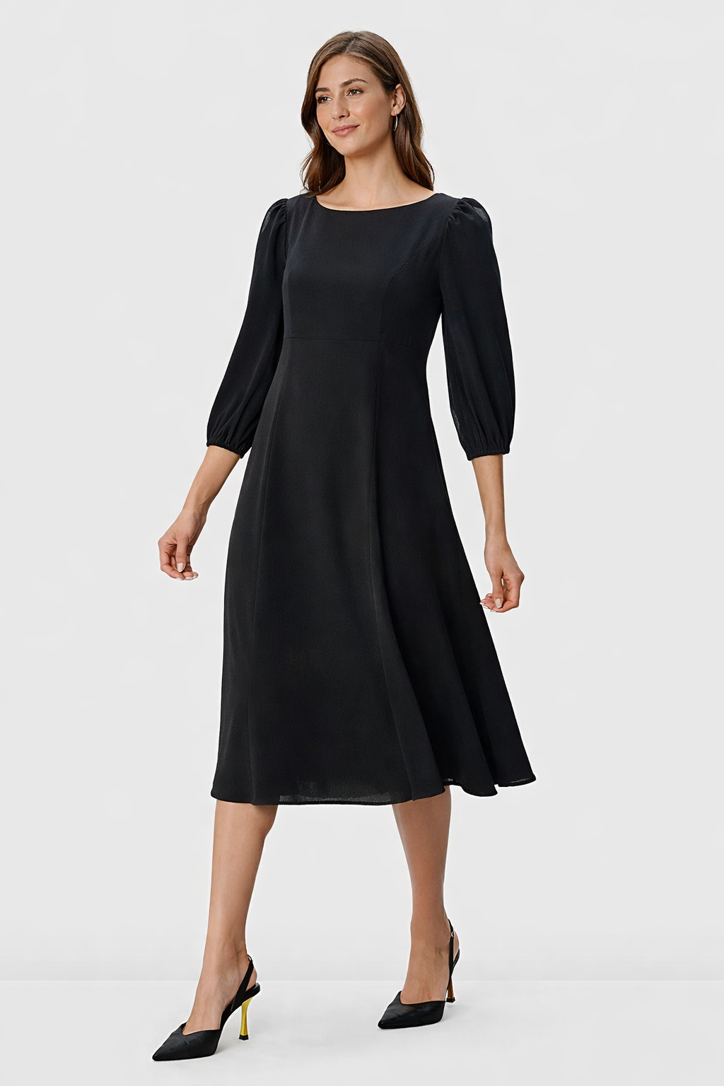 Empire Waist Jersey Crepe A-Line Dress
