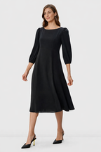 Empire Waist Jersey Crepe A-Line Dress