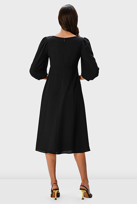 Empire Waist Crepe A-Line Dress