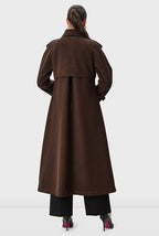 Melton-Look Wool Blend Trench Coat
