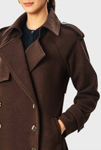 Melton-Look Wool Blend Trench Coat