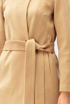 Melton-Look Car Coat | Straight-Cut Khaki Belted Outerwear