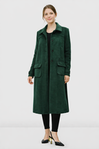 Melton-Look Long Coat