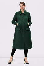 Melton-look long coat | Smart casual, Polished Workwear