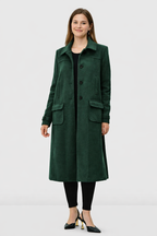 Melton-look long coat | Smart casual, Polished Workwear
