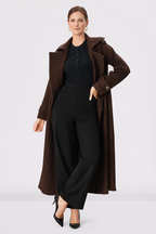 Melton-Look Wool Blend Trench Coat
