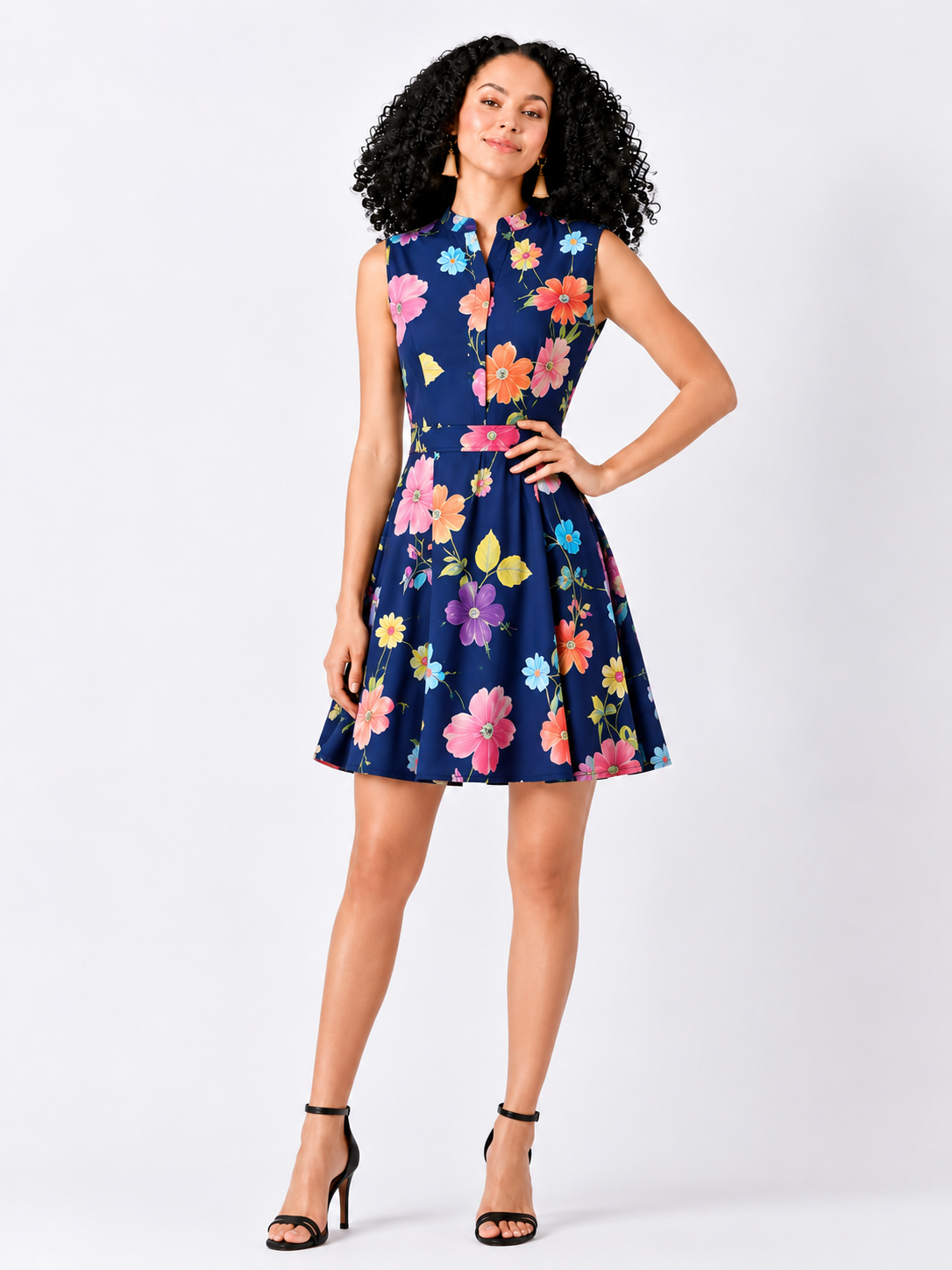 Floral Print Fit & Flare Maxi Dress