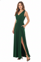Pleated Cotton Jersey Knit Maxi Dress
