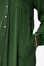 Rayon Crinkle Vented Shift Dress
