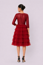 Sequin Mesh Ruffle Tier Dress