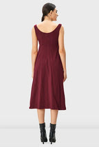 Sleeveless scoop-neck midi dress in seamed cotton jersey from nams-ropa, featuring an empire waist and simple design.