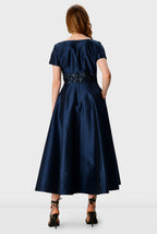 Sequin Embroidery Dupioni Dress