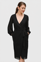 Sheer Chiffon Wrap Dress
