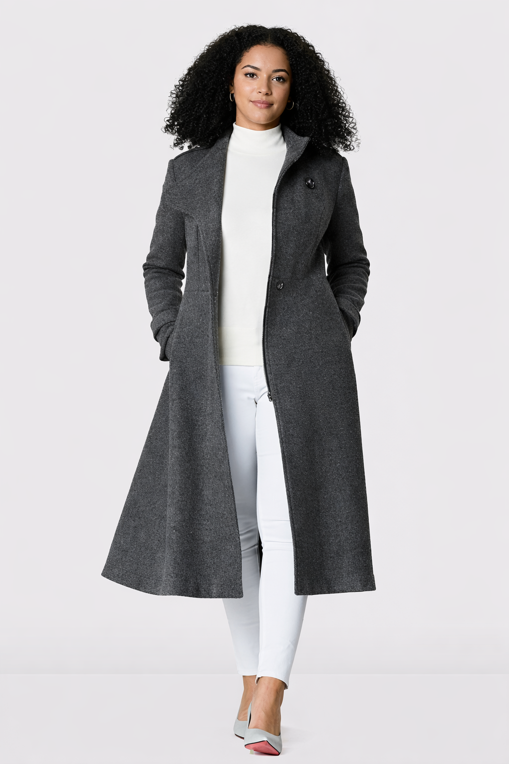 Wool Blend Sash Tie Coat