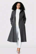 Wool Blend Sash Tie Coat