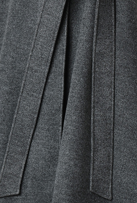 Wool Blend Sash Tie Coat