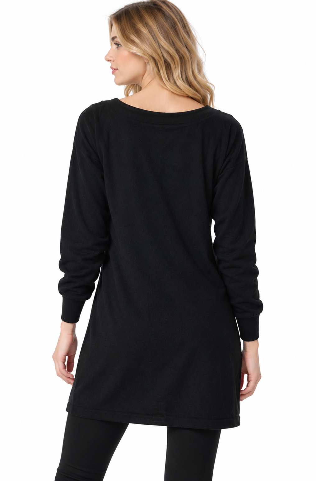women's black wool blend embroidered bow neck sweater