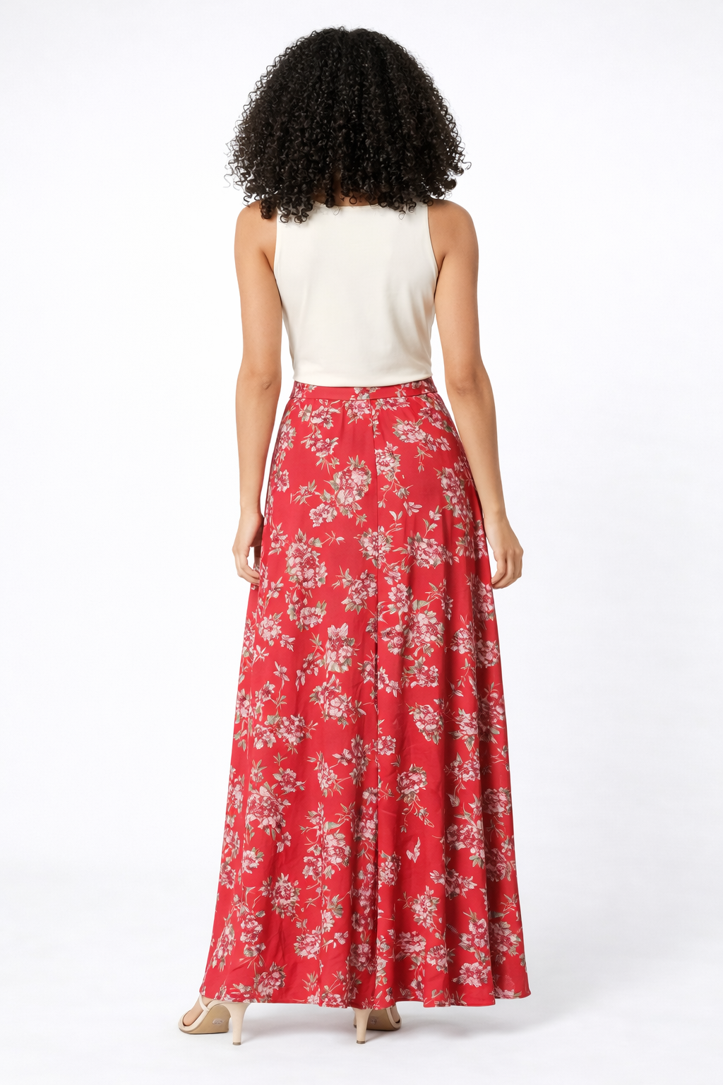 Floral Print Georgette Maxi Skirt