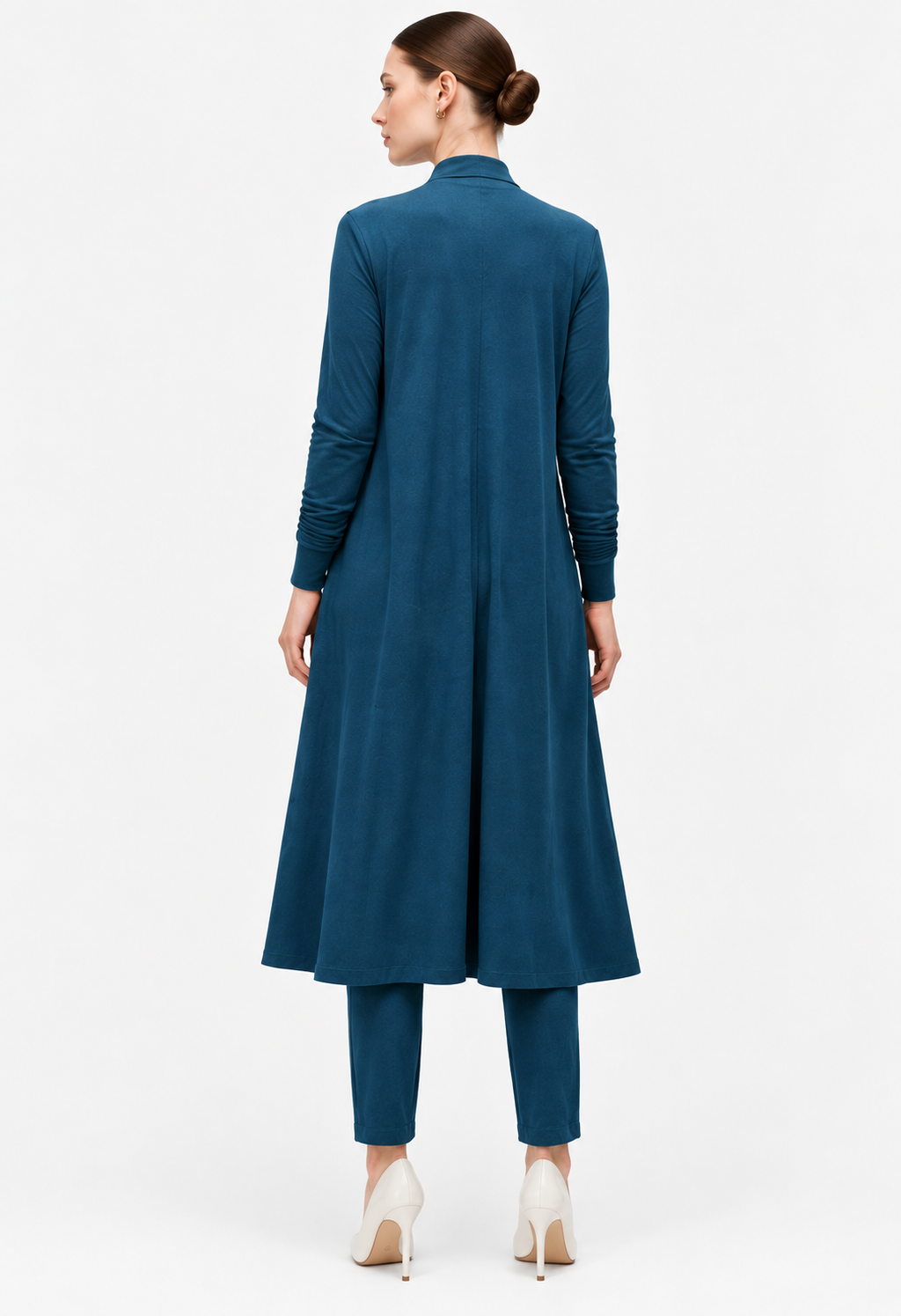 Cotton Jersey Longline Open-Front Shrug